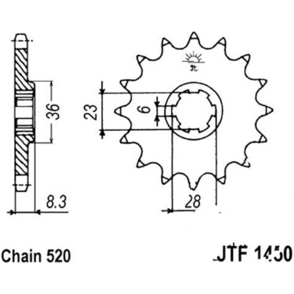 Front sprocket 14tooth 520 pitch