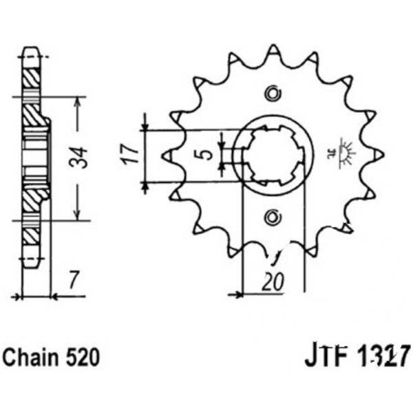 Zahnrad Ritzel 15Z Teilung 520 JTF132715