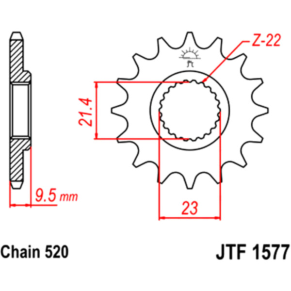Front sprocket 15t pitch 520 JTF157715