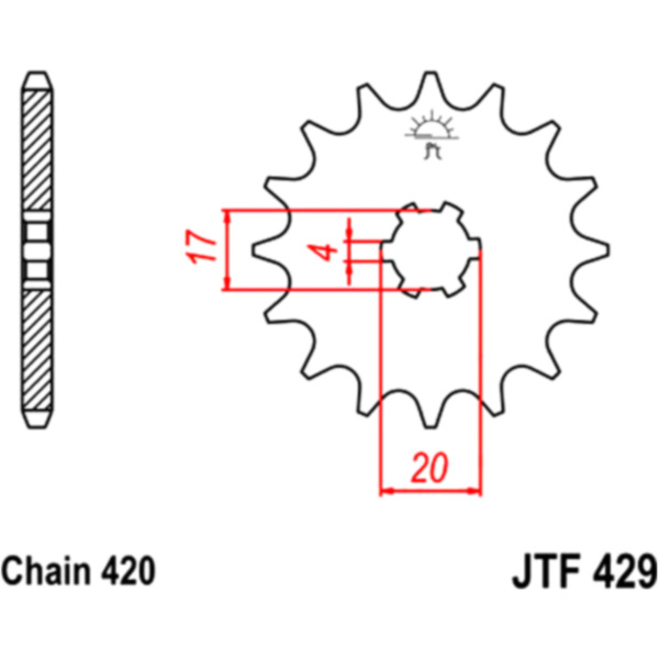 Front sprocket 12 tooth pitch 420