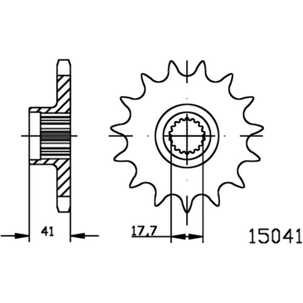 Front sprocket 15t 428 pitch fitting for Polaris Predator 2WD 50  2005, 