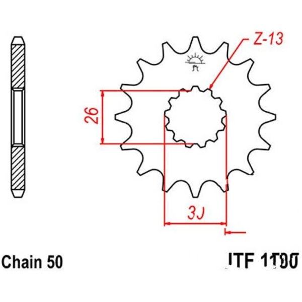 Front sprocket 18tooth pitch 530 JTF118018 fitting for Triumph Sprint  1050 215NA 2007, 126 PS, 93 kw