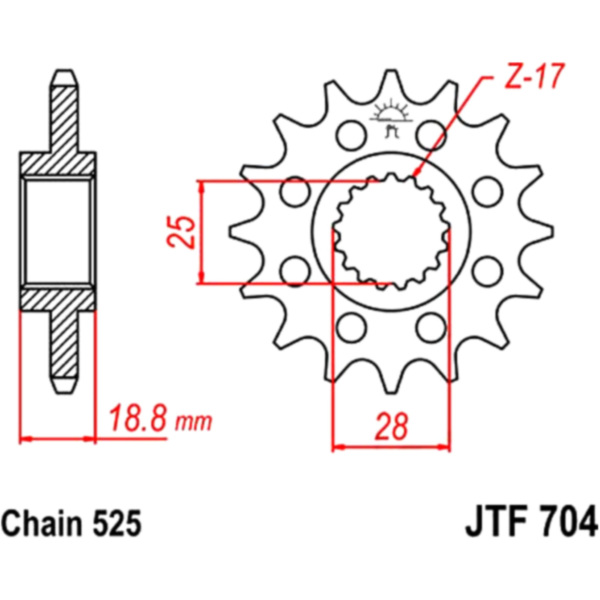Front sprocket 16tooth pitch 525 JTF70416
