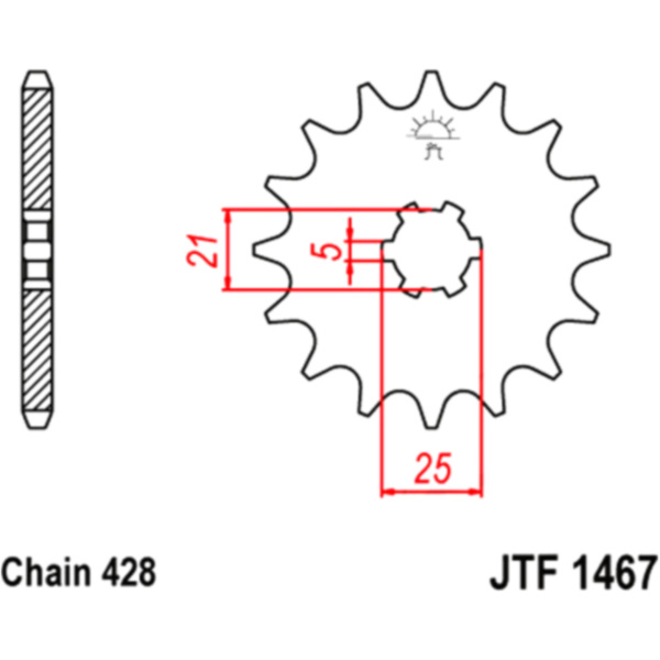 Front sprocket 13 tooth pitch 428 JTF146713