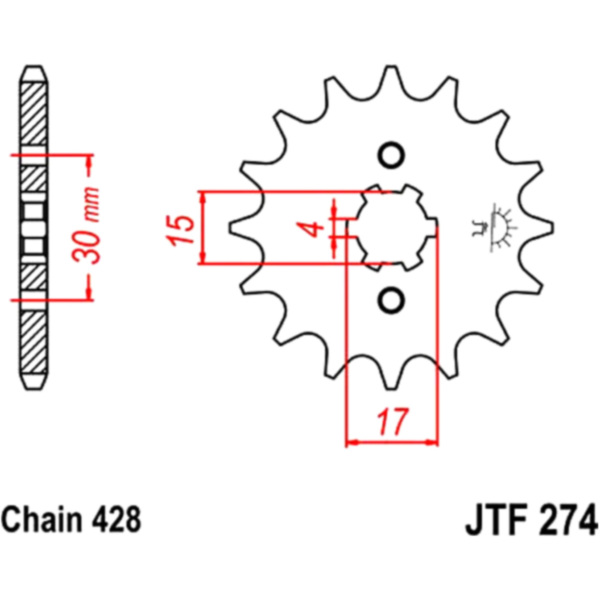 Zahnrad Ritzel 15Z Teilung 428 JTF27415