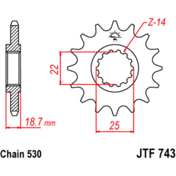 Zahnrad Ritzel 15Z Teilung 530 JTF74315