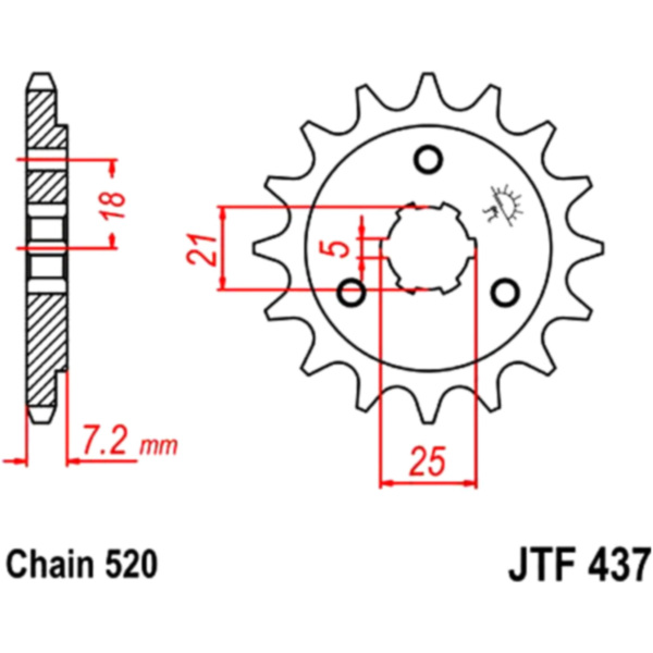 Zahnrad Ritzel 15Z Teilung 520 JTF43715