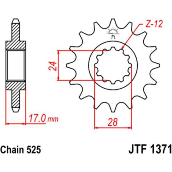 Front sprocket 15tooth pitch 525 JTF137115