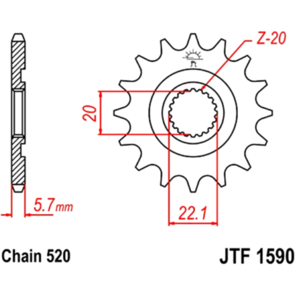 Zahnrad Racing-Ritzel 13Z Teilung 520 JTF159013SC passend für Gas Gas EC Racing 250 VTRFS25A0N 2012, 