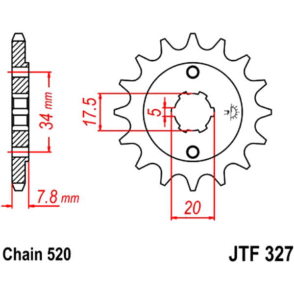 Front sprocket 15tooth pitch 520 JTF32715 fitting for Honda CRF  230 ME09 2007, 19 PS, 14 kw