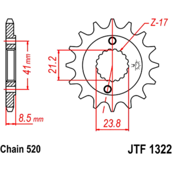 Zahnrad Ritzel 15Z Teilung 520 JTF132215