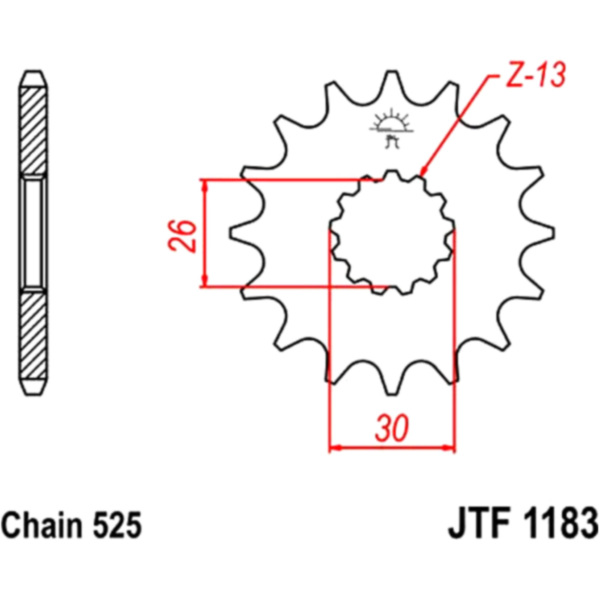 Zahnrad Ritzel 17Z Teilung 525 JTF118317