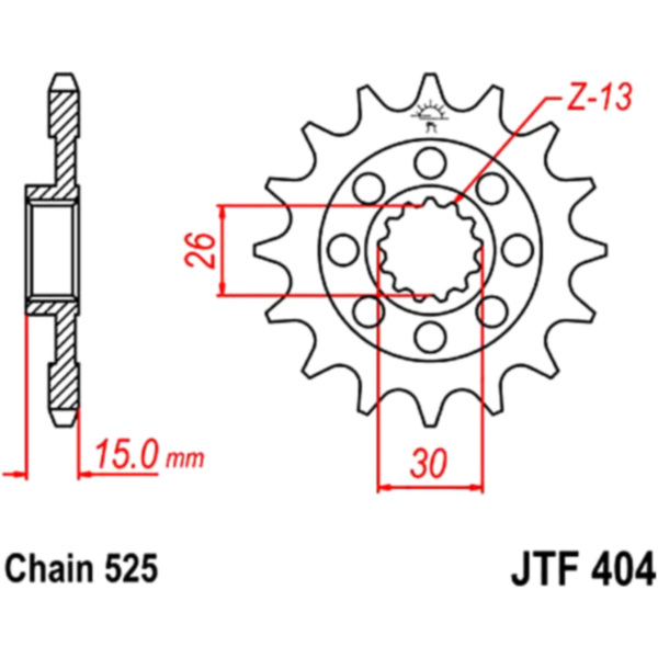 Zahnrad Racing-Ritzel 14Z Teilung 525 JTF40414 passend für BMW S ABS DTC 1000 2X10/K49 2018, 165 PS, 121 kw