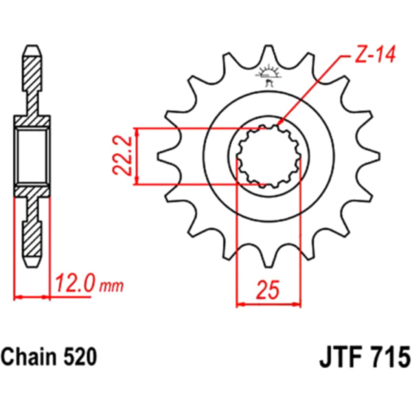 Zahnrad Ritzel 13Z Teilung 520 JTF71513