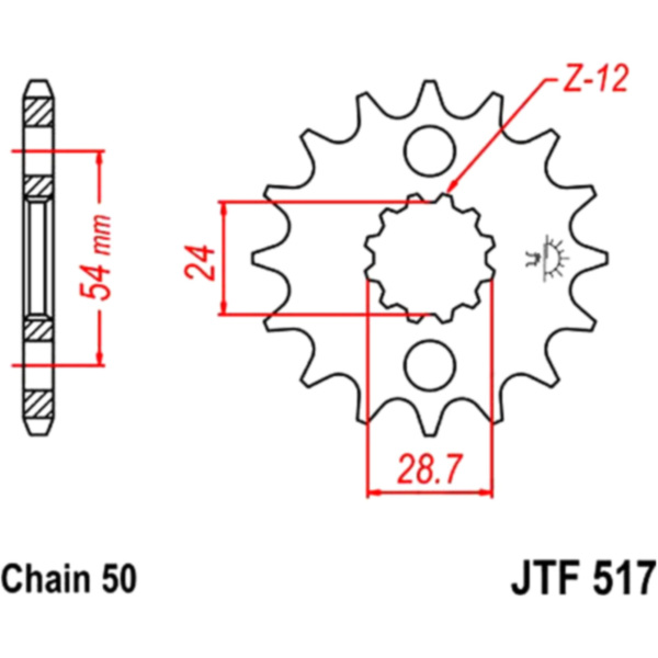 Zahnrad Ritzel 16Z Teilung 530 JTF51716