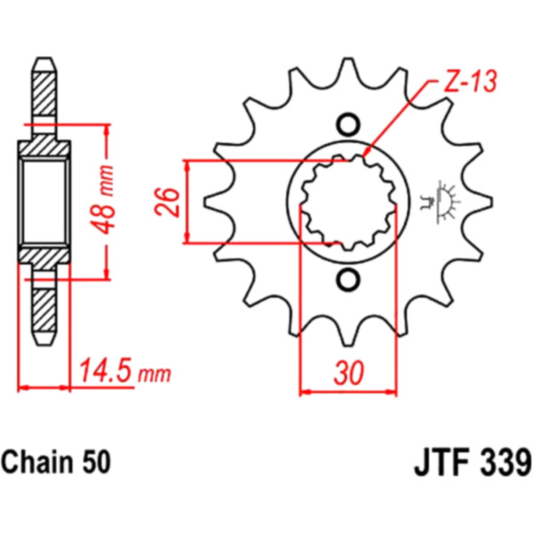 Zahnrad Ritzel 16Z Teilung 530 JTF33916