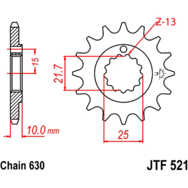 Front sprocket 15tooth pitch 630 JTF52115