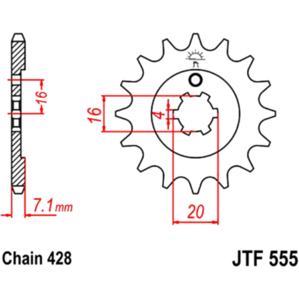 Front sprocket 14tooth pitch 428 JTF55514