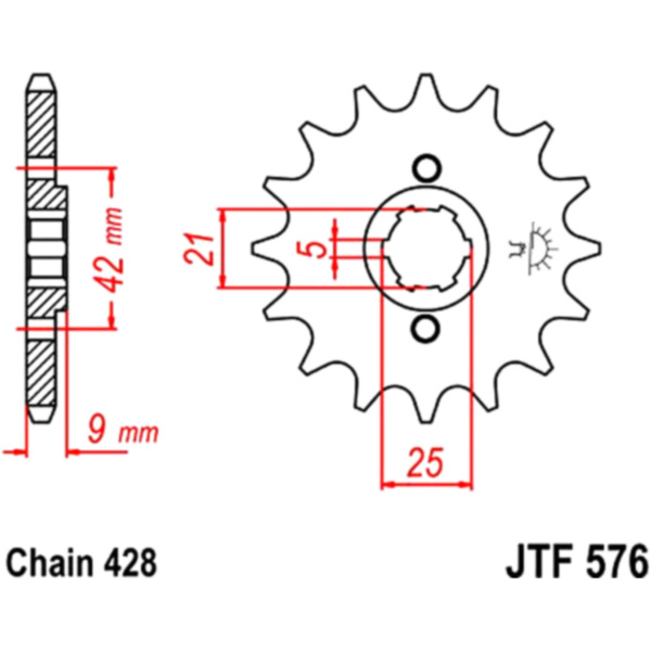 Front sprocket 19tooth pitch 428 JTF57619