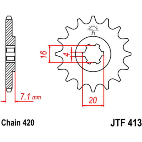 Zahnrad Ritzel 13Z Teilung 420 JTF41313