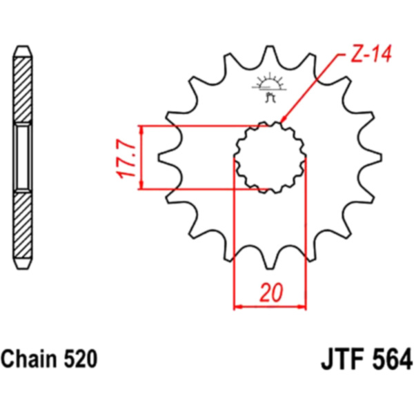 Front sprocket 12tooth pitch 520 JTF56412_1