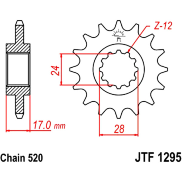 Front sprocket 15tooth pitch 520 JTF129515