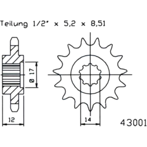 Front sprocket 13tooth pitch 420