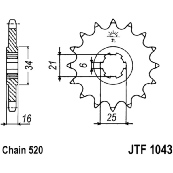 Zahnrad Ritzel 14Z Teilung 520 JTF104314