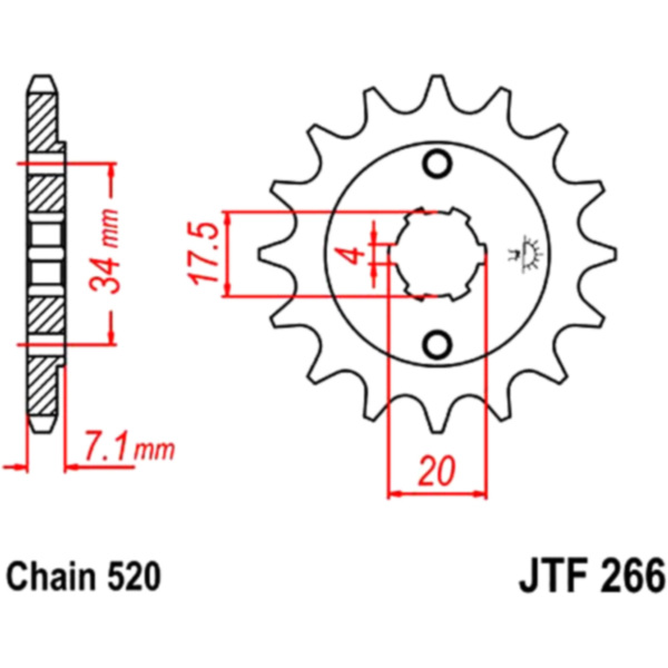 Front sprocket 13tooth pitch 520 JTF26613
