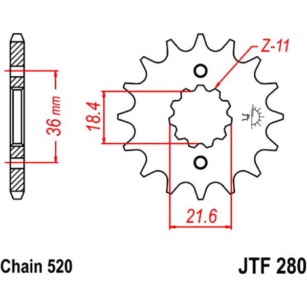 Front sprocket 13tooth pitch 520 JTF28013