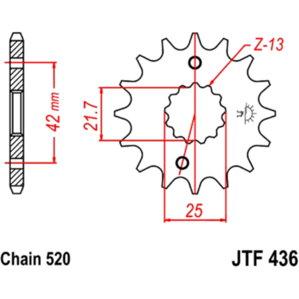 Front sprocket 16t pitch 520