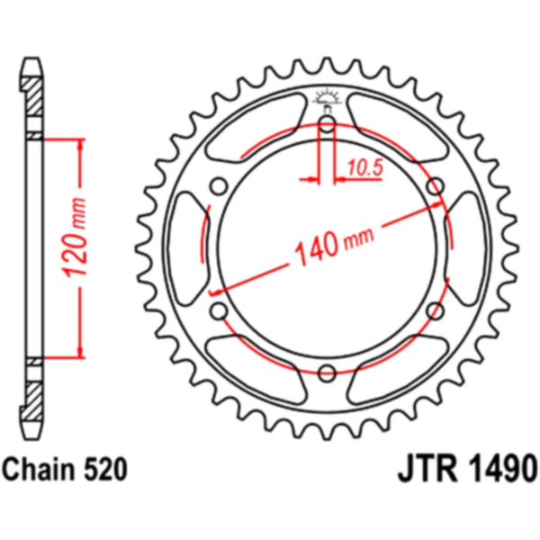 Rear sprocket 42 tooth pitch 520 JTR149042_1