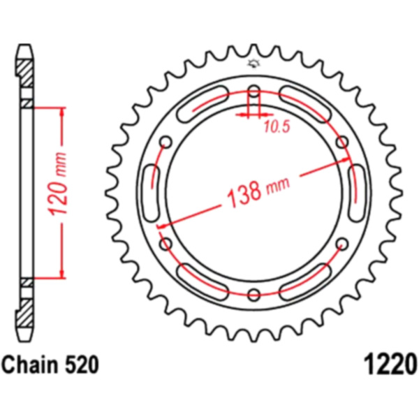 Kettenrad 36Z Teilung 520 JTR122036_1