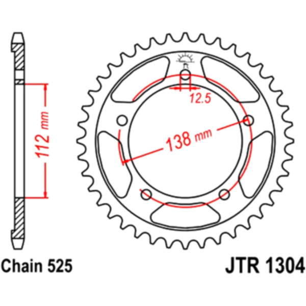 Rear sprocket 42 tooth pitch 525 JTR130442_1