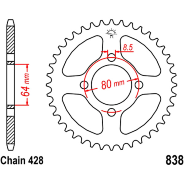 Kettenrad 37Z Teilung 428 JTR83837_1