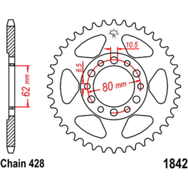 Kettenrad 54Z Teilung 428 JTR184254_1