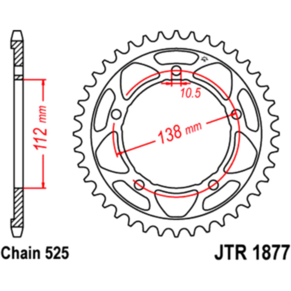 Rear sprocket 41 tooth pitch 525 silver JTR187741