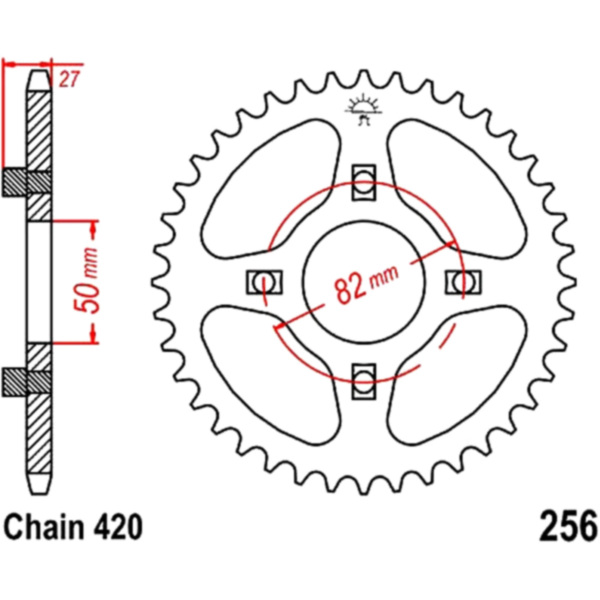 Rear sprocket 40 tooth pitch 420 JTR25640