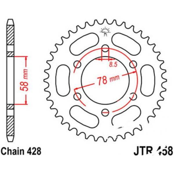 Rear sprocket 36tooth pitch 428