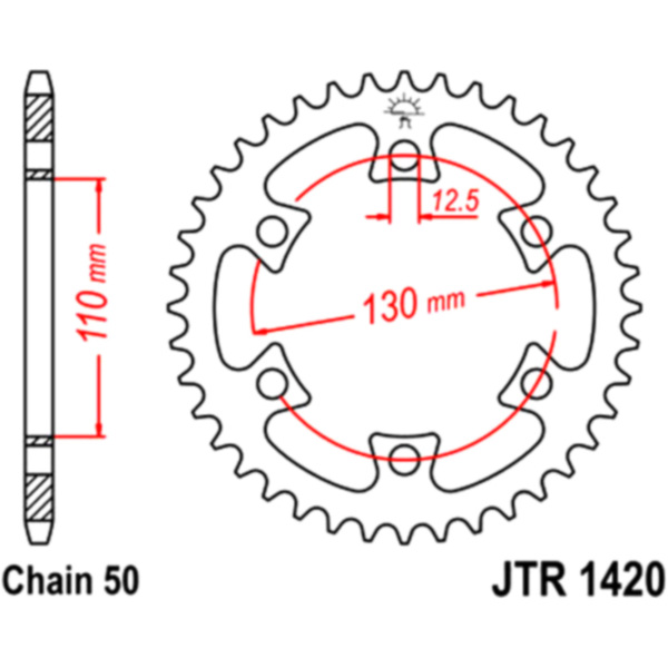 Rear sprocket 40 tooth pitch 530 black JTR142040