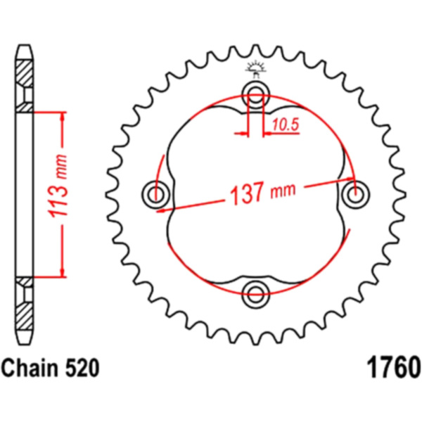 Rear sprocket 36 tooth pitch 520 JTR176036_1