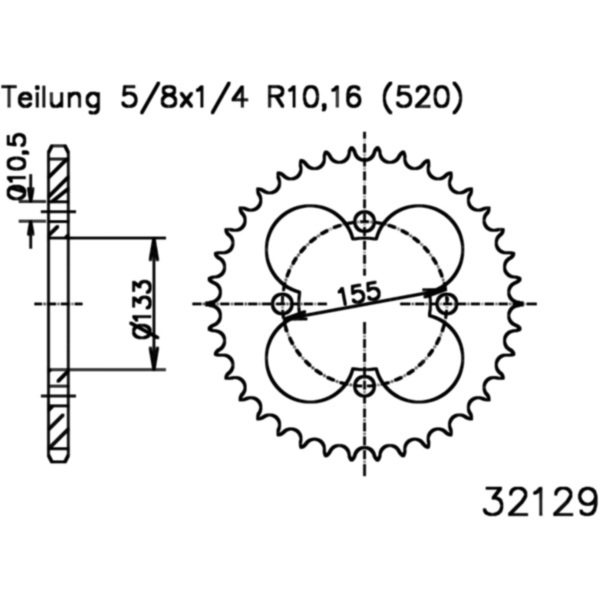 Rear sprocket 38 tooth pitch 520 503212938 fitting for Polaris Outlaw 2WD 500  2007, 