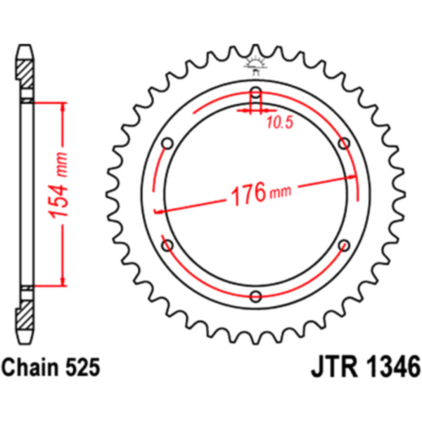 Rear sprocket 43 tooth pitch 525 JTR134643