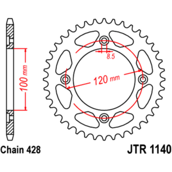 chain wheel 50T pitch 428