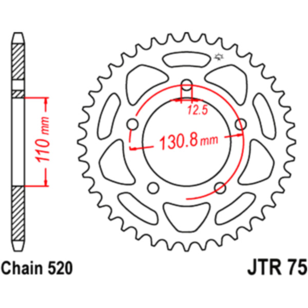 chain wheel 44T pitch 520