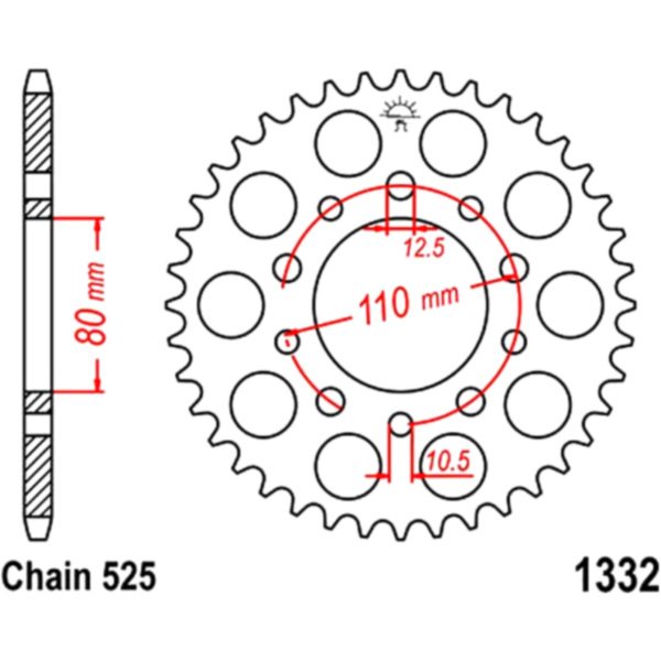 Rear sprocket 41 tooth pitch 525 JTR133241