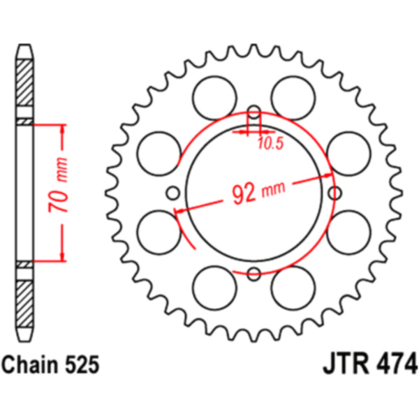 Kettenblatt Kettenrad 48Z Teilung 525 JTR47448