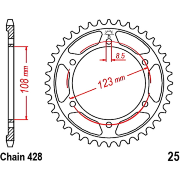 Rear sprocket 60 tooth 428 pitch black