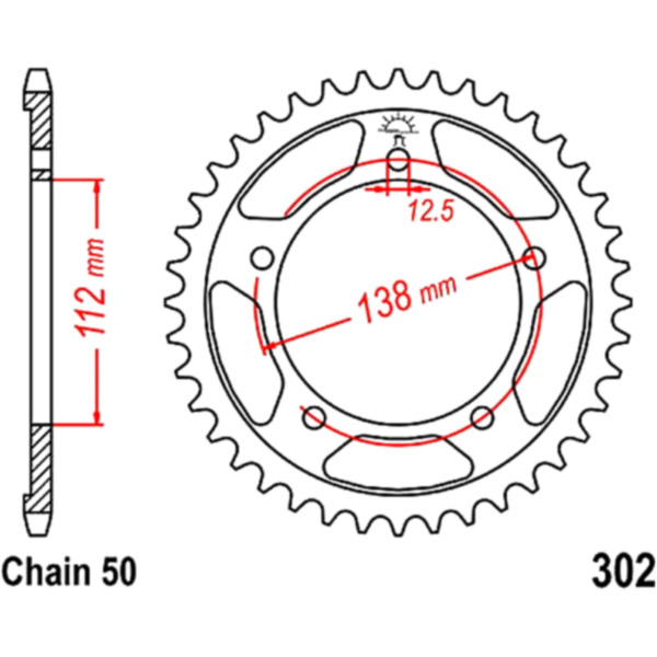 Rear sprocket 41 tooth pitch 530 JTR30241 fitting for Honda CBR  600 PC25 1991, 100 PS, 74 kw