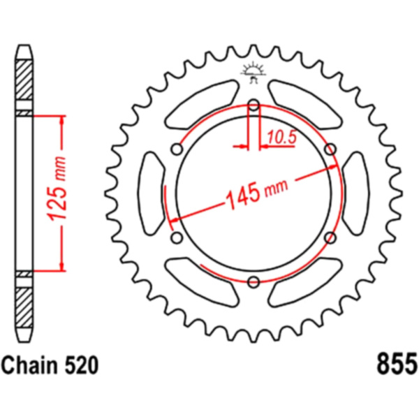 Rear sprocket 47 tooth pitch 520 JTR85547_1